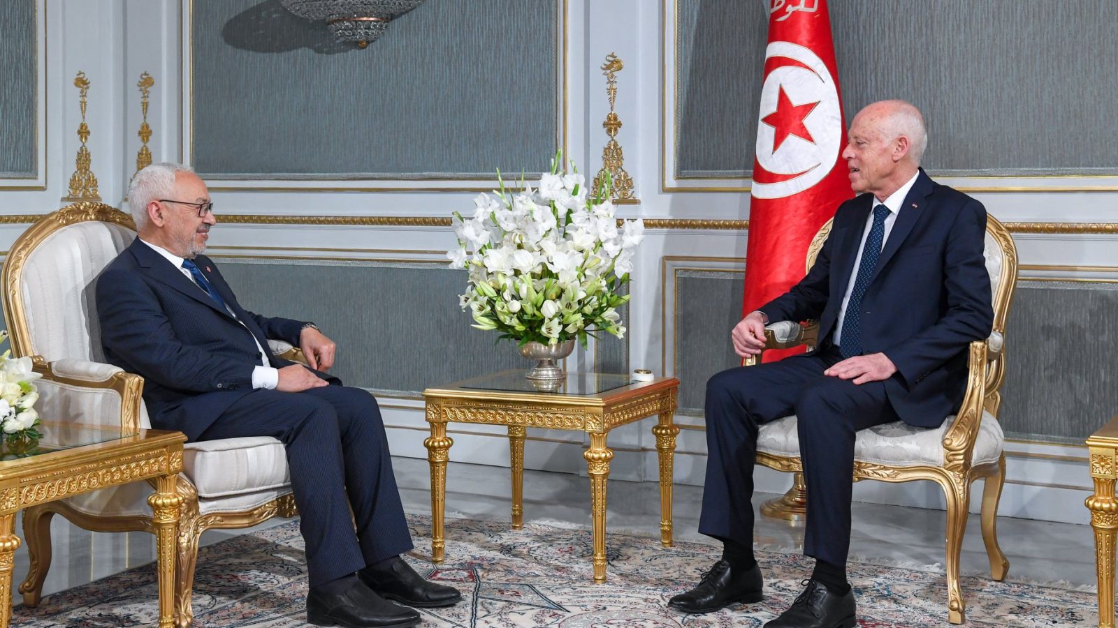 قيس سعيد يستقبل راشد الغنوشي