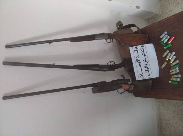 الرقاب : حجز 3 بنادق صيد دون رخصة و17 خرطوشة