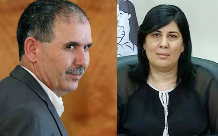 عبير موسي تهاتف الطبوبي بعد محاولة موظفي المجلس إبعادها عن منصة الرئاسة