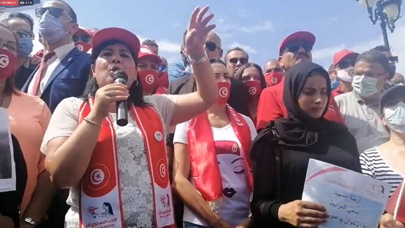 عبير موسي في مسيرة نحو القصبة: منظومة في البرلمان تسعى لتبييض الإرهاب