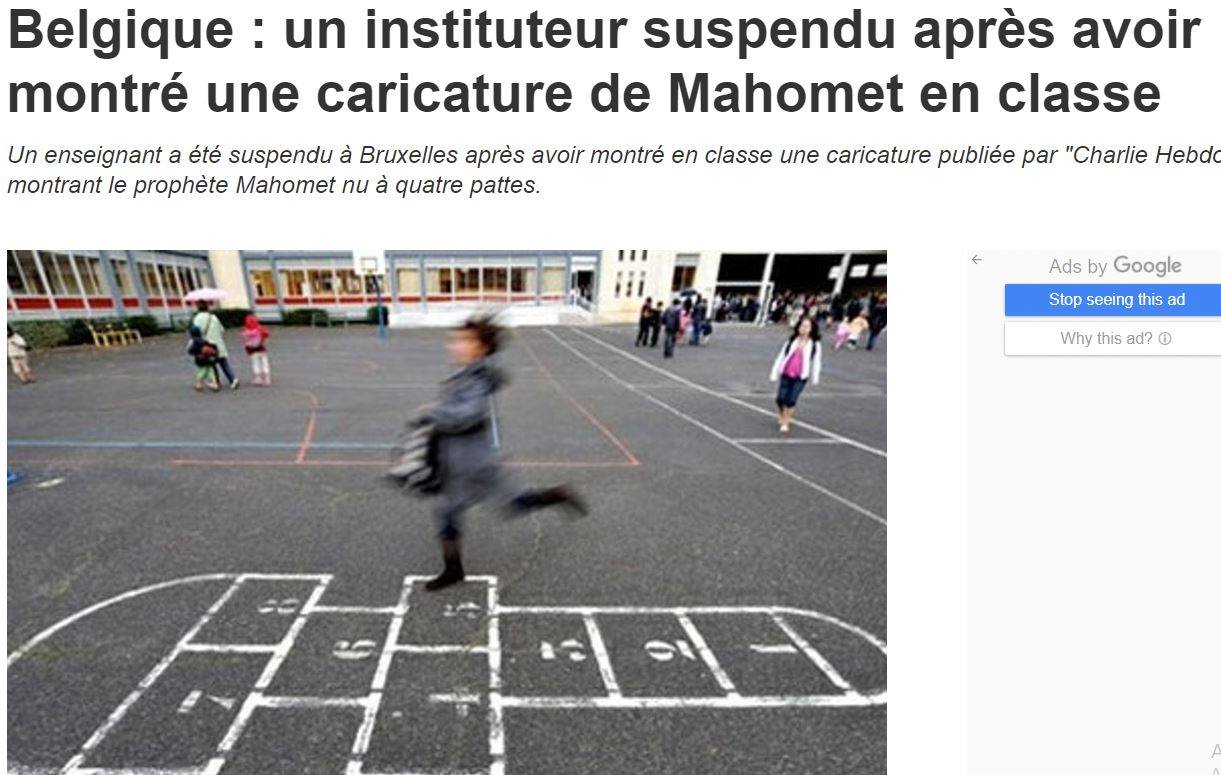 الرسوم المسيئة للرسول: من فصل رأس مدرس بفرنسا إلى فصل مدرس في بلجيكا