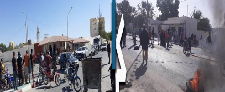 أغلقوا الطرقات /عمال الحضائر في المتلوي يحتجون