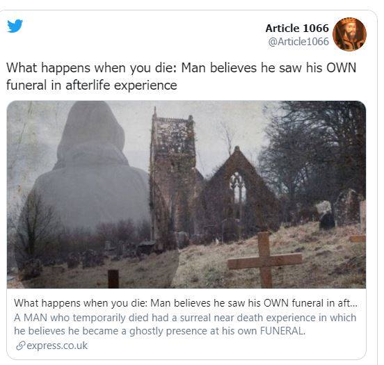 أمريكي يتحدث عن تجربته مع الموت: كنت شاهدا على جنازتي!