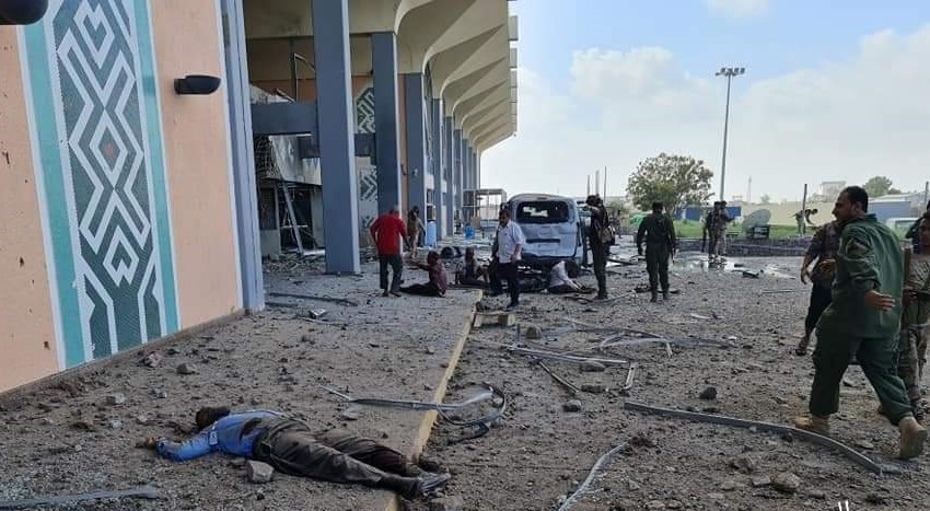 شاهد الفيديو/ انفجار عنيف في مطار عدن