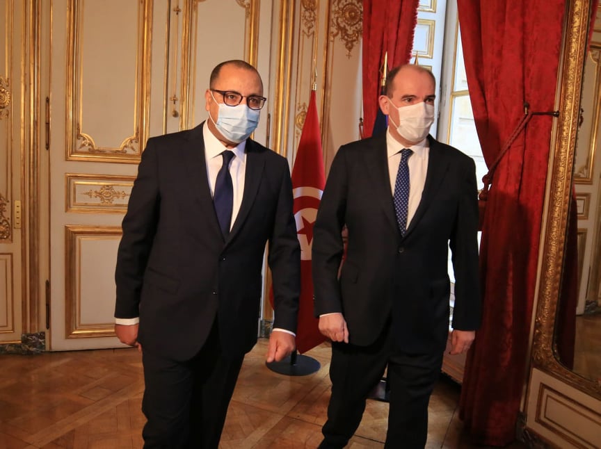 المشيشي يلتقي بالوزير الأوّل الفرنسي جون كاستاكس