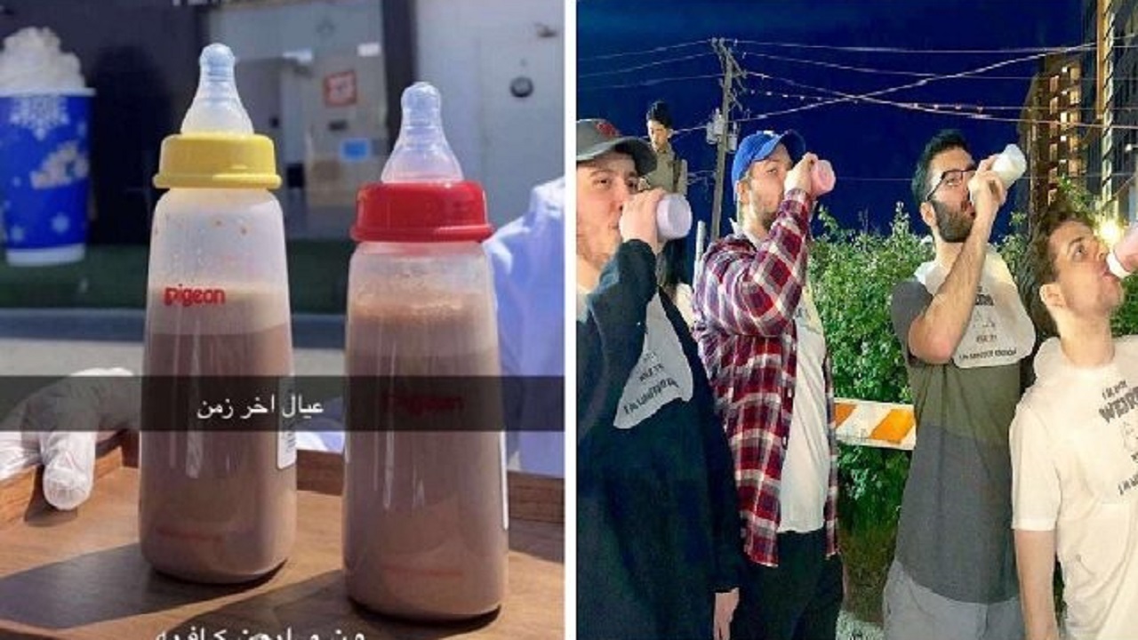 مقهى يقدم القهوة في رضاعات حليب الأطفال!