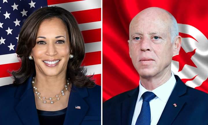 رئيس الجمهورية يتلقى اتصالا هاتفيا من نائبة رئيس الولايات المتحدة الأمريكية