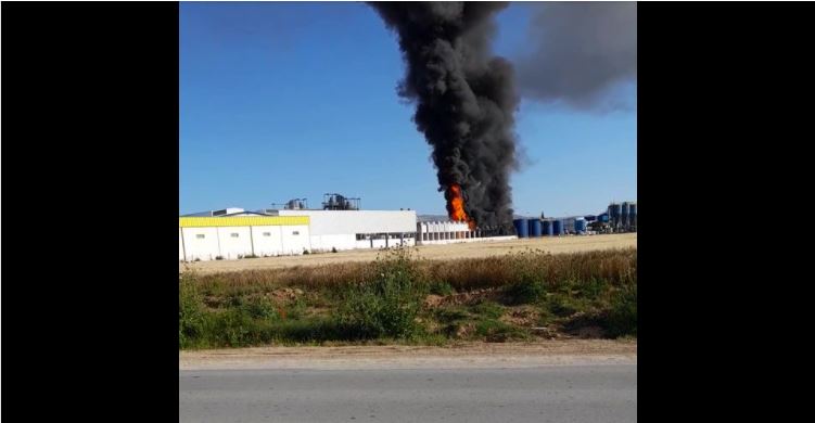 حريق بمصنع الطماطم في مجاز الباب