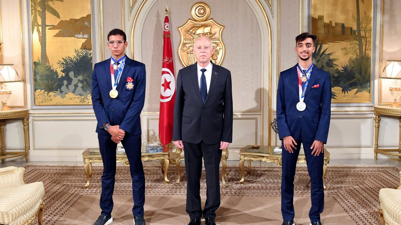 قيس سعيّد يكرم بطلين أولمبيين (صور)