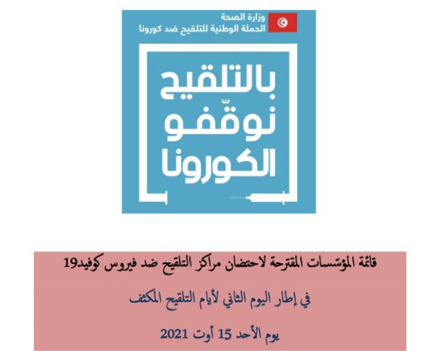 قائمة مراكز التلقيح ضد كورونا المفتوحة يوم الأحد
