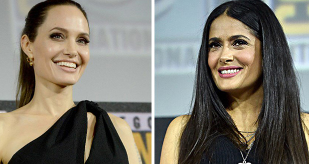 أنجلينا جولي تنفذ مقلبا في سلمى حايك (فيديو)