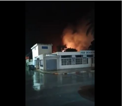 شاهد الفيديو/ صاعقة تتسبب في حريق بنابل