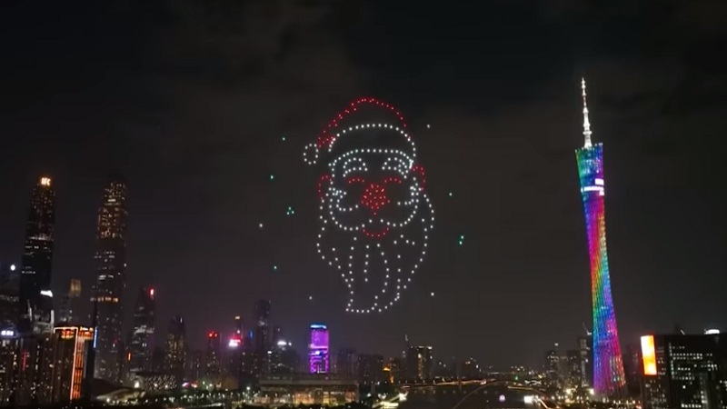 شاهد الفيديو/ طائرات “الدرون” بدل الألعاب النارية في الاحتفالات بالصّين