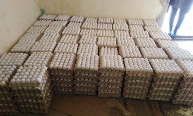 احتكار/ حجز 31200 بيضة في ساقية الزيت