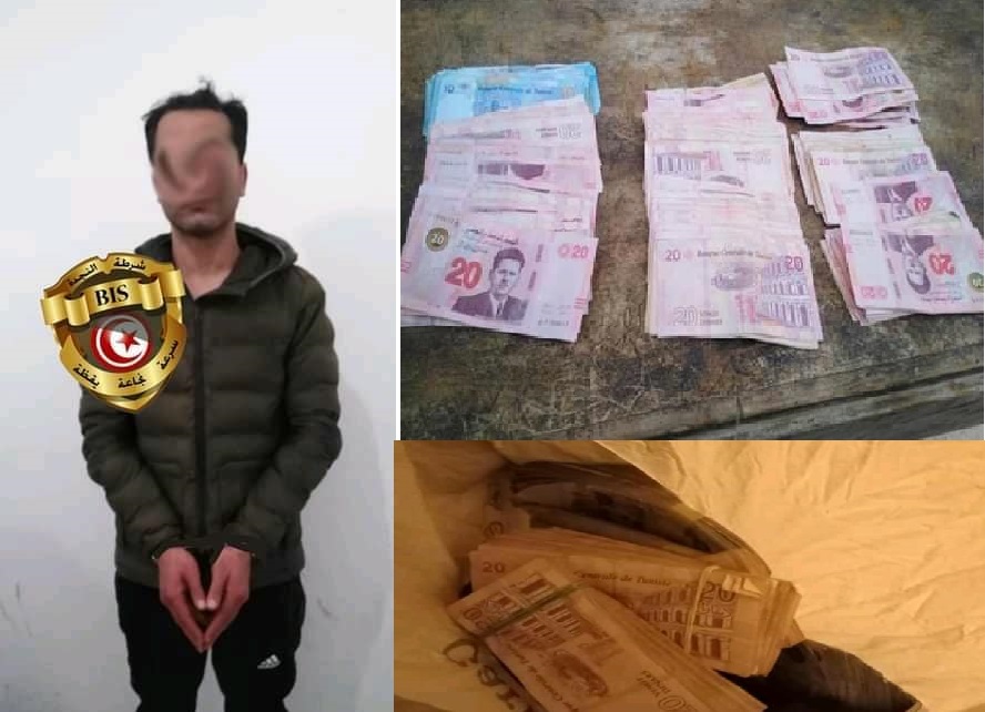 الكاف/ إيقاف شاب اقتحم محلّا لصرف العملة وهذه حقيقة الحزام الناسف الذي كان يحمله (صور)