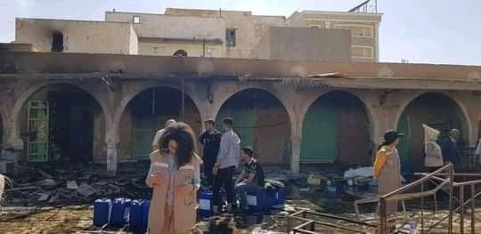 حريق سوق الحنة بقابس/ تواصل عملية التبريد