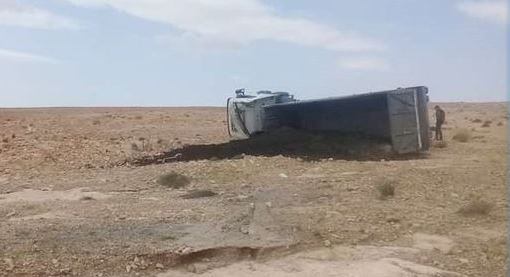 انقلاب شاحنة لنقل الفسفاط في قفصة