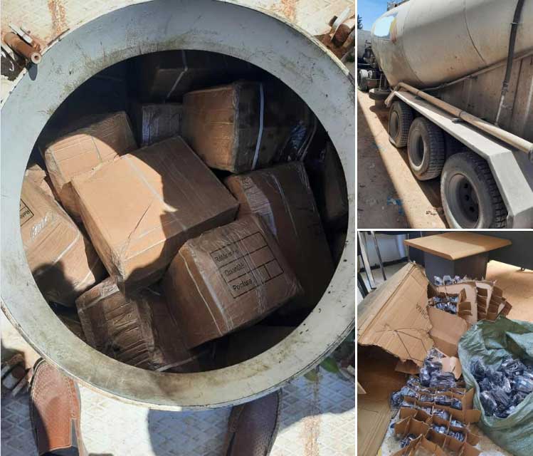 القصرين/ إحباط محاولة تهريب بضائع داخل شاحنة معدة لنقل الإسمنت (صور)