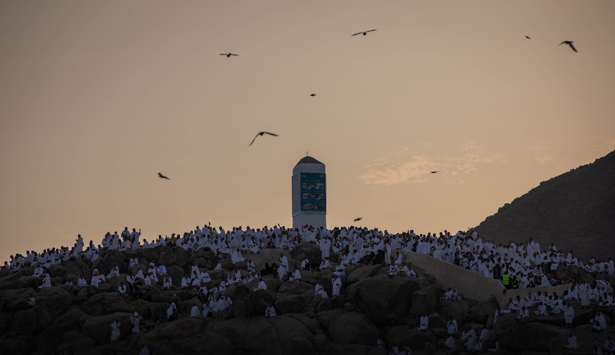 توافد الحجاج على جبل عرفات (فيديو)