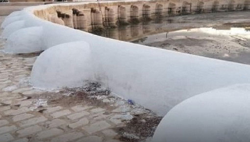 طلاء فسقية الأغالبة بالجير الأبيض يثير الجدل