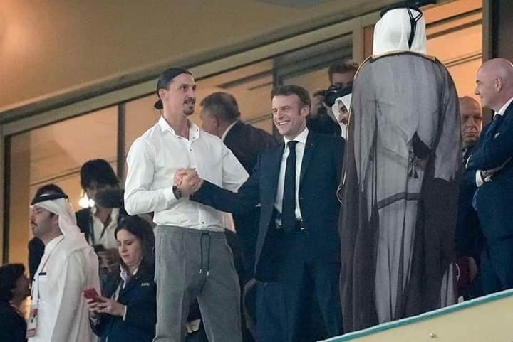 شاهد/ ابراهيموفيتش في نهائي المونديال مع تميم وماكرون