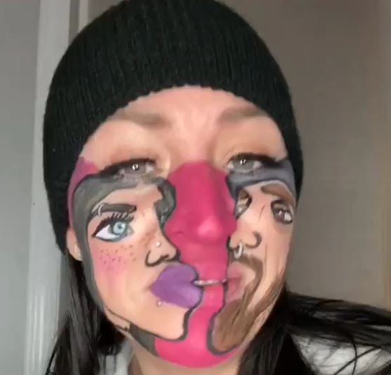 شاهدوا فتاة “بوجهين”(فيديو)