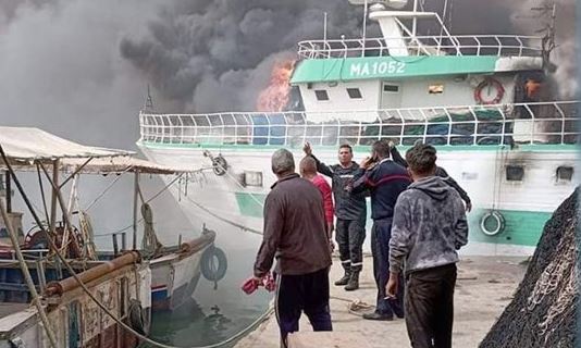 جبنيانة/ حريق يأتي على 6 مراكب صيد