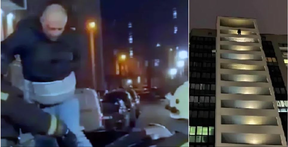 شاهد الفيديو/ سقط من الطابق التاسع عشر وكان الحظ حليفه