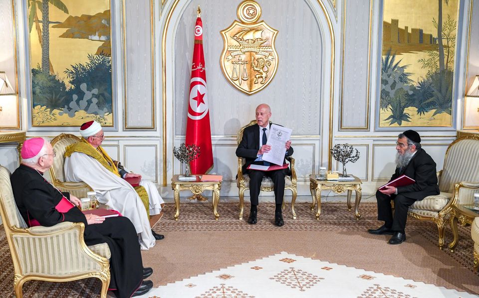 سعيد يلتقي بالمفتي وكبير أحبار اليهود وكبير أساقفة الكنيسة (فيديو+ صور)