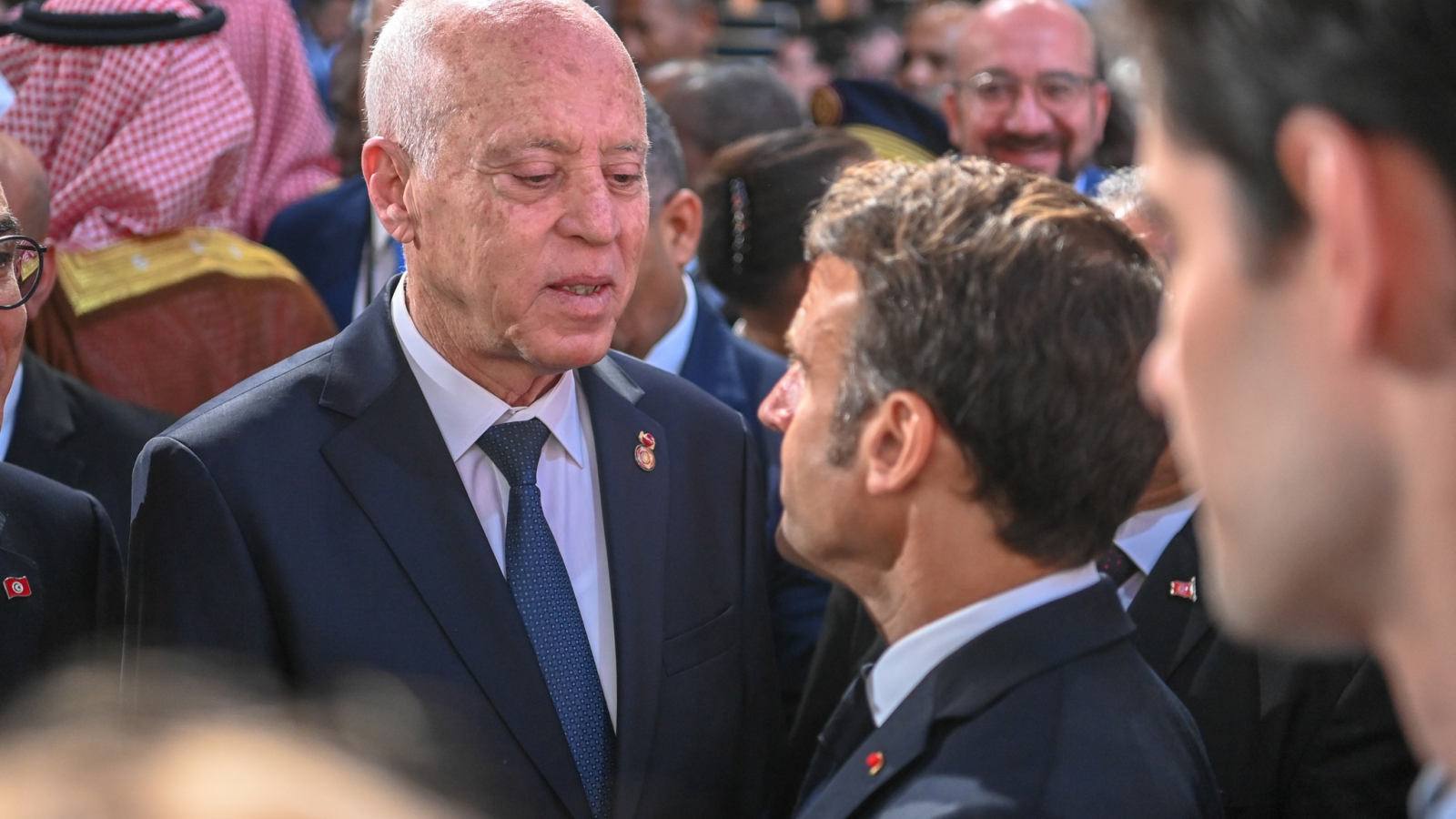 بالفيديو/ سعيد يشارك في افتتاح أشغال قمة باريس