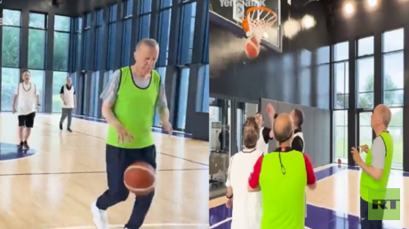 فيديو/ أردوغان يشارك في مباراة كرة سلة