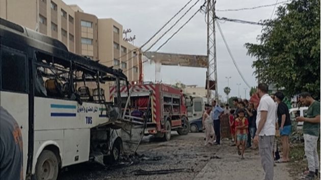 المنيهلة/ اندلاع حريق في حافلة ركاب