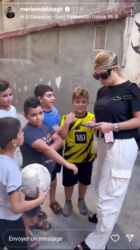 شاهد الصور..مريم الدباغ من متهمة بالتطبيع الى الدفاع عن القضية الفلسطينية في المخيمات