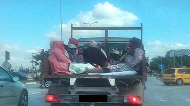 القصرين/ اصابة عاملات فلاحة جراء انقلاب شاحنة