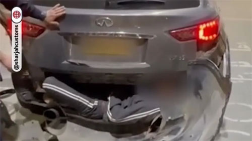 بطريقة لا تخطر على بال/ إحباط محاولة تسلل شخصين للإمارات (فيديو)