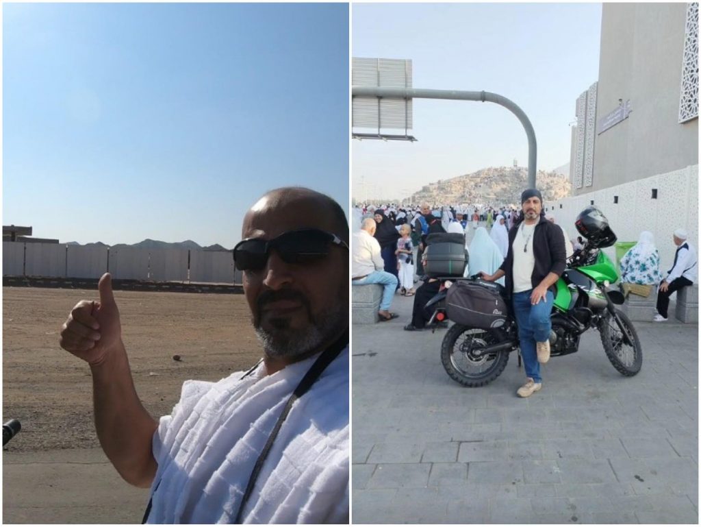 يقطع 3000 كيلومترعلى متن دراجة نارية لأداء العمرة