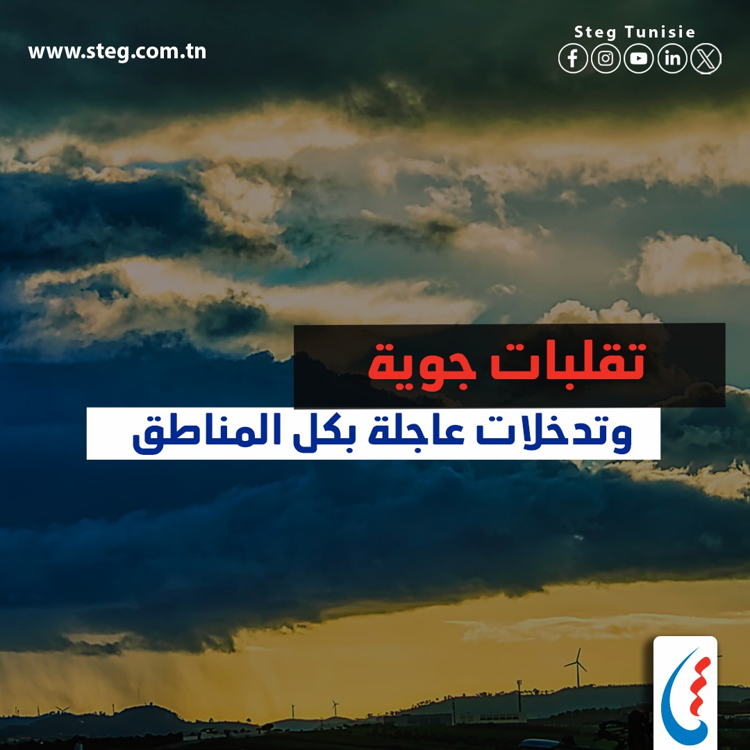 رياح سرعتها 100 كلم في الساعة ببعض المناطق/ بلاغ من “الستاغ”