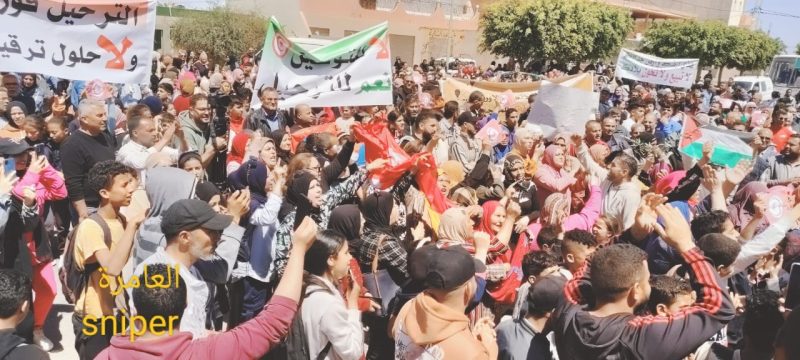 أهالي جبنيانة والعامرة يحتجون (فيديو)