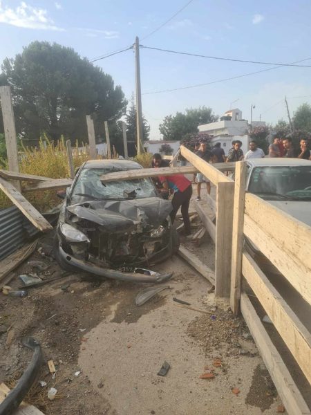 اصطدام 3 سيارات وانزلاق رابعة