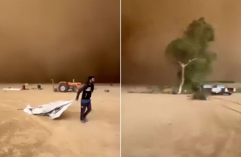الجزائر/ عاصفة رملية تخلف خسائر فادحة في خنشلة (فيديو وصور)