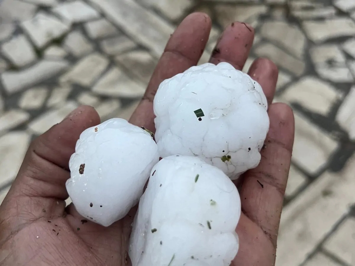 صور/ بَرَد كبير الحجم في تالة والقلعة الخصبة