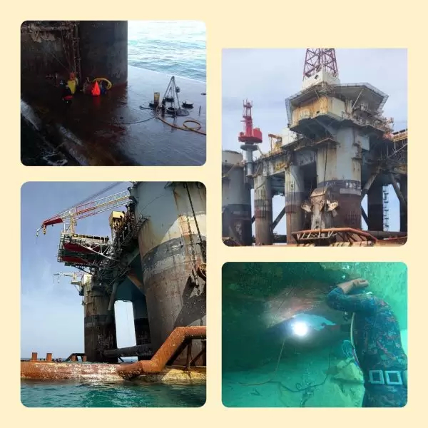 تواصل اصلاح اضرار المنصة البيترولية الجانحة