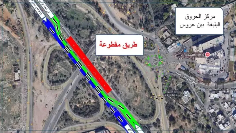 التمديد في فترة تحويل حركة المرور على مستوى مستشفى الحروق