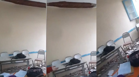 جندوبة/ سقوط جزء من سقف قاعة تدريس بمعهد ثانوي