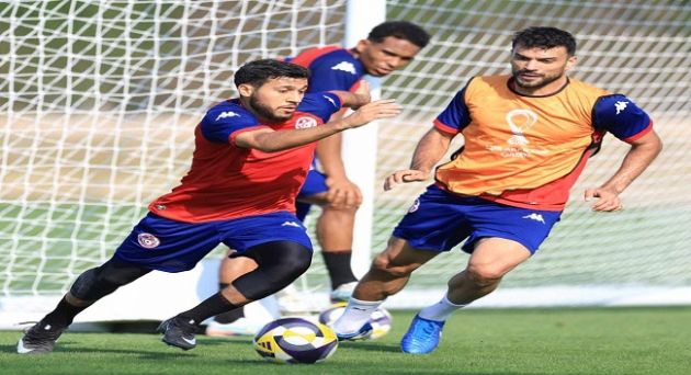 حصة تدريبية للمنتخب استعدادًا لمواجهة قطر