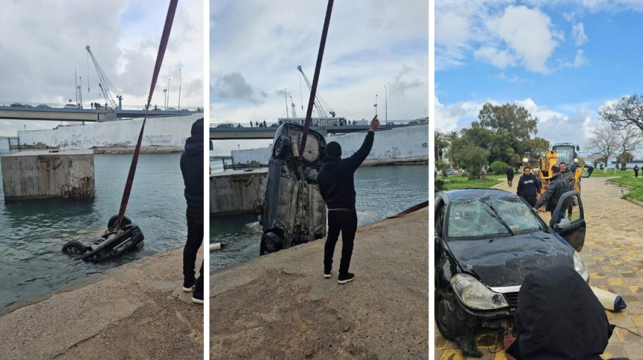 بنزرت/ انزلاق سيارة إلى القنال قرب جسر “مجبد البطاح”