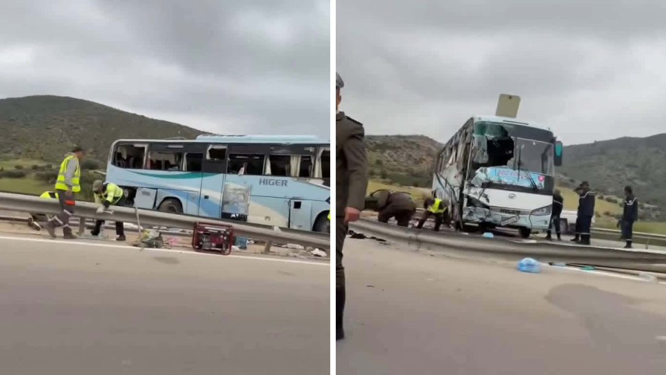 مجاز الباب/ وفاة وإصابات في انقلاب حافلة سياحية جزائرية